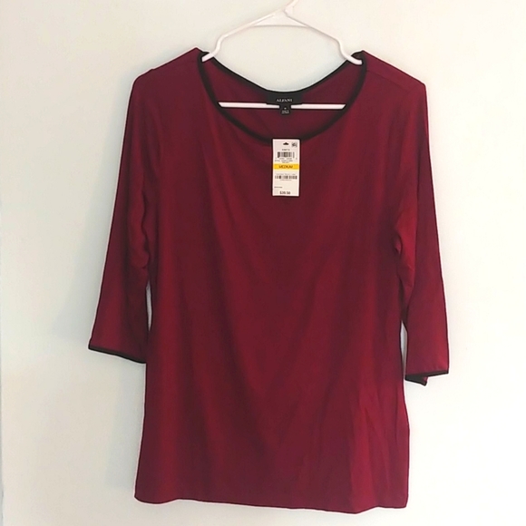 Alfani Tops - Alfani Knit Malbec 3/4 Sleeve Top Size Medium